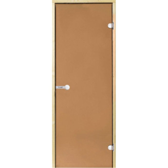 Дверь стеклянная HARVIA 8х19 коробка ольха, стекло бронза